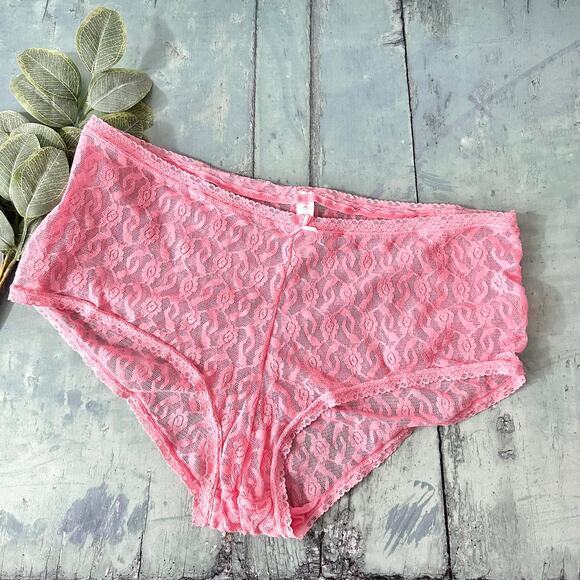 Cacique 18/20 Pink Lace Boyshort Panty | Pink Panties | Floral Lace Panties NWOT - Picture 5 of 8